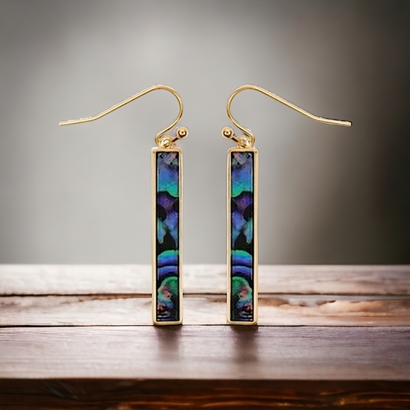 02468  Abalone Bar Earrings - Picture 1 of 2